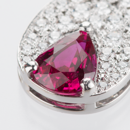 ルビー×ダイヤモンドプラチナ製ネックレス Pt950 R:3.45ct D:3.42ct　GIA