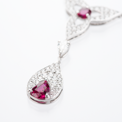 ルビー×ダイヤモンドプラチナ製ネックレス Pt950 R:3.45ct D:3.42ct　GIA