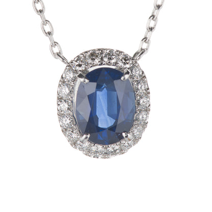 2ct サファイアペンダント(E:2.24ct D:0.37ct Pt900/850)