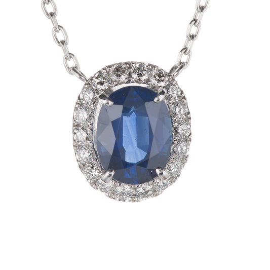 2ct サファイアペンダント(E:2.24ct D:0.37ct Pt900/850)