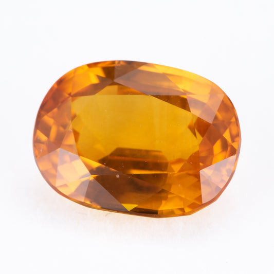 4.34ct, オレンジサファイア オーバルシェイプ ルース, GIA