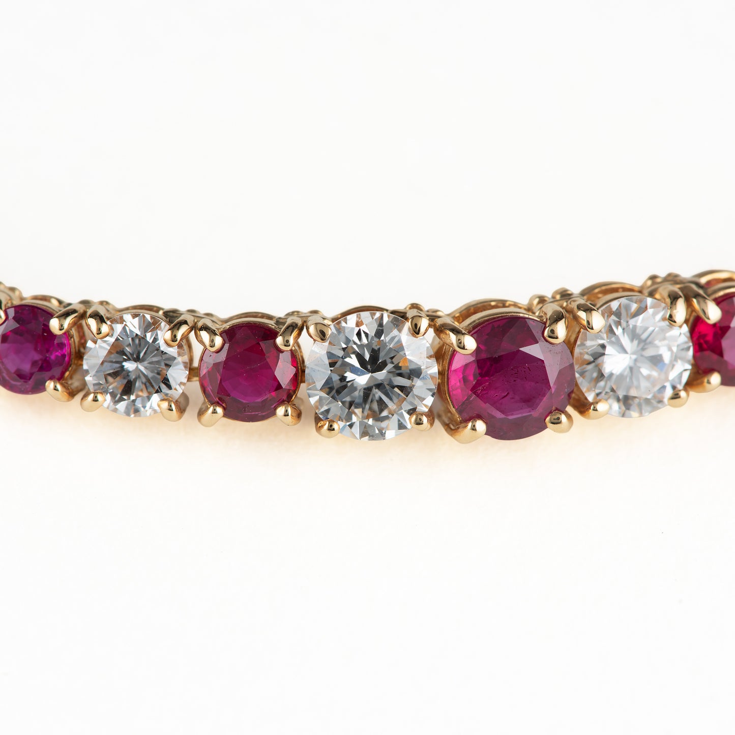 ルビー×ダイヤモンドイエローゴールド製テニスネックレス R:7.56ct D:5.56ct K18YG