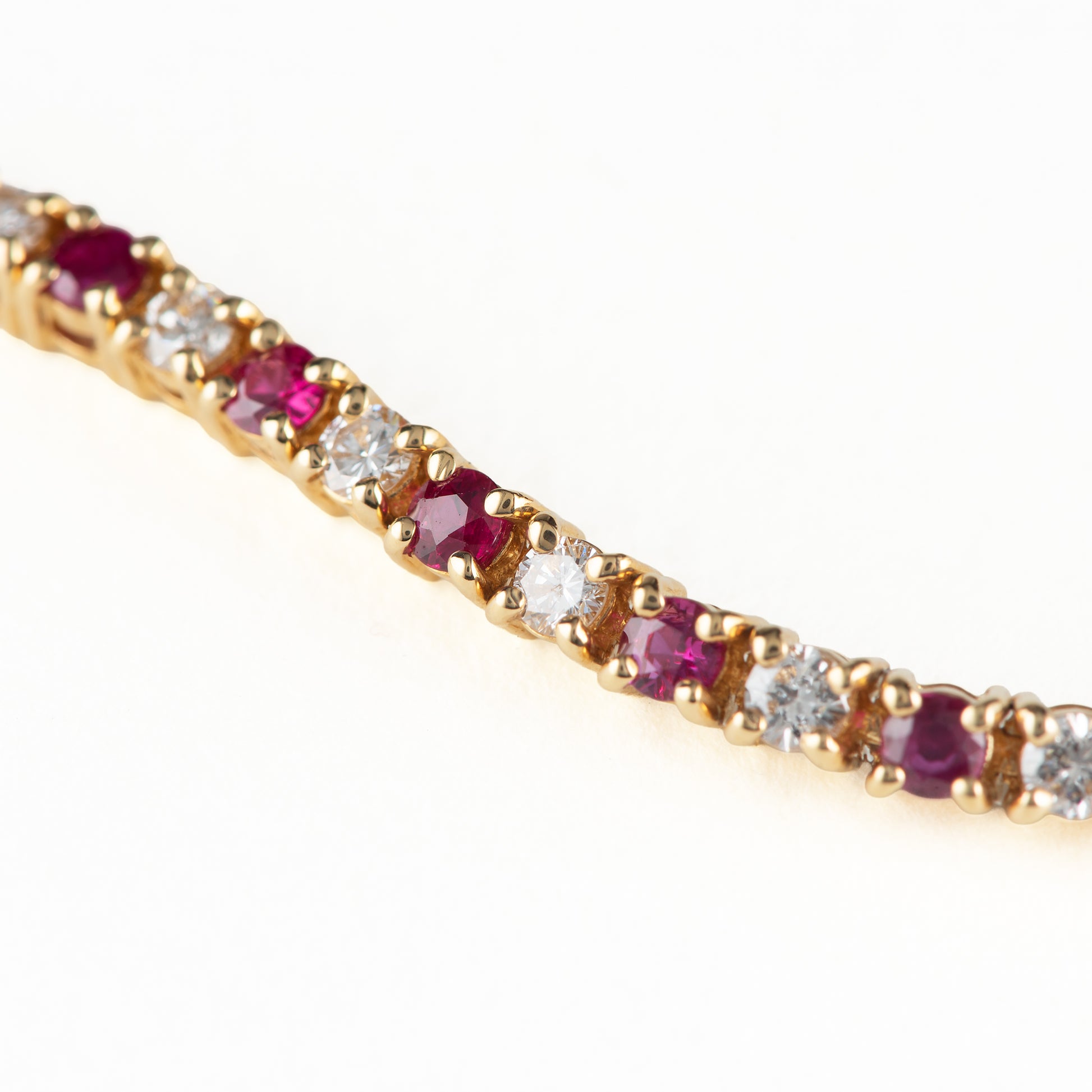 ルビー×ダイヤモンドイエローゴールド製テニスネックレス R:7.56ct D:5.56ct K18YG