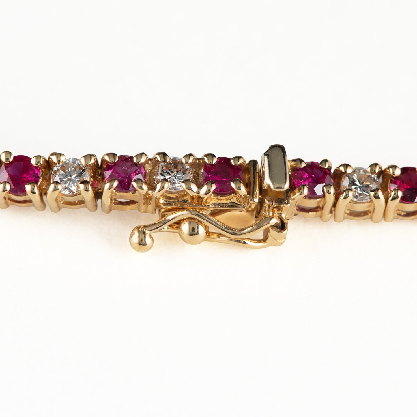 ルビー×ダイヤモンドイエローゴールド製テニスネックレス R:7.56ct D:5.56ct K18YG