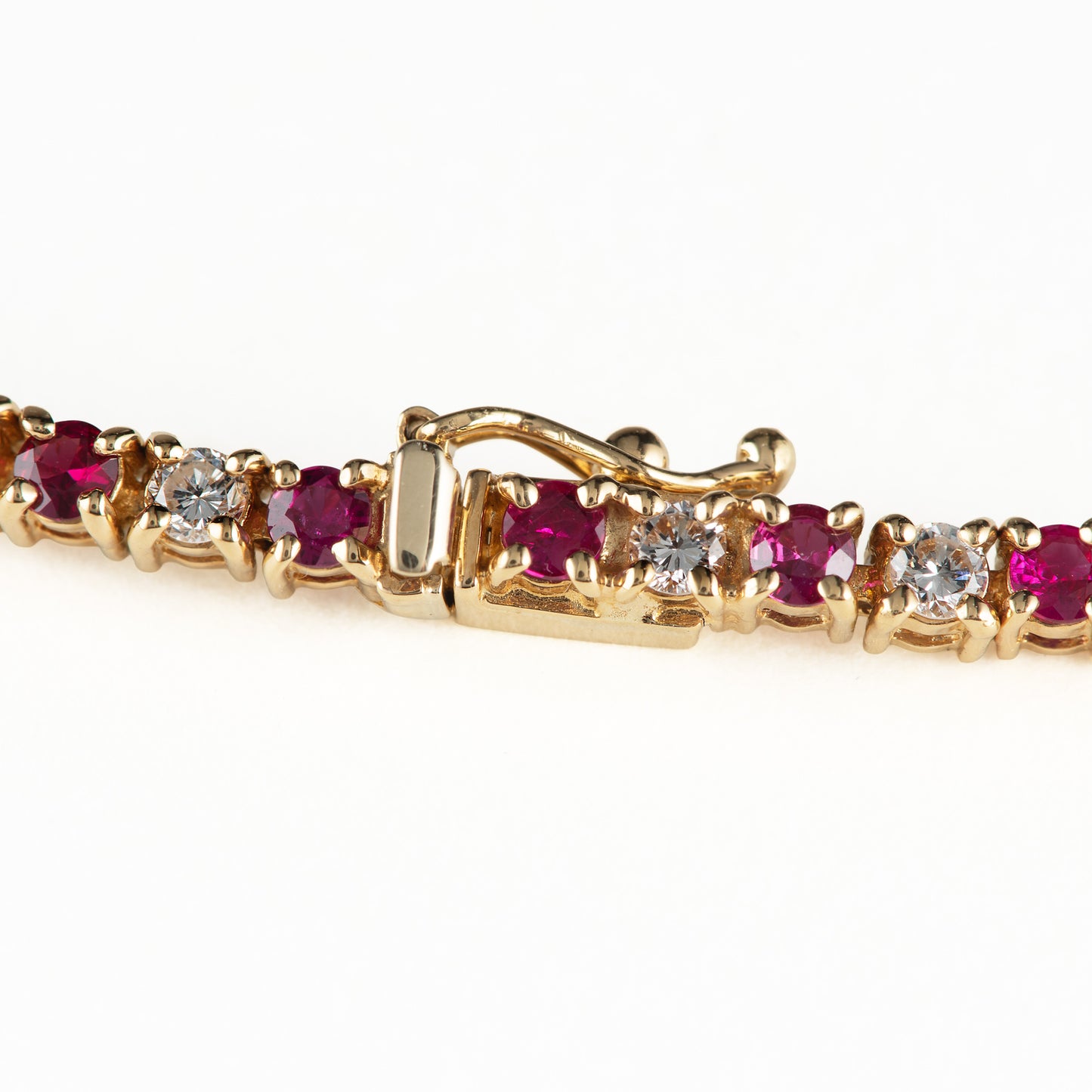 金具部分　ルビー×ダイヤモンドイエローゴールド製テニスネックレス R:7.56ct D:5.56ct K18YG