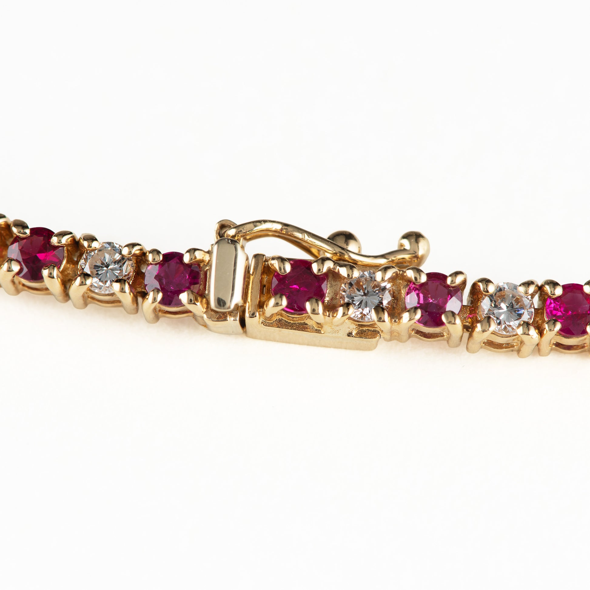 金具部分　ルビー×ダイヤモンドイエローゴールド製テニスネックレス R:7.56ct D:5.56ct K18YG