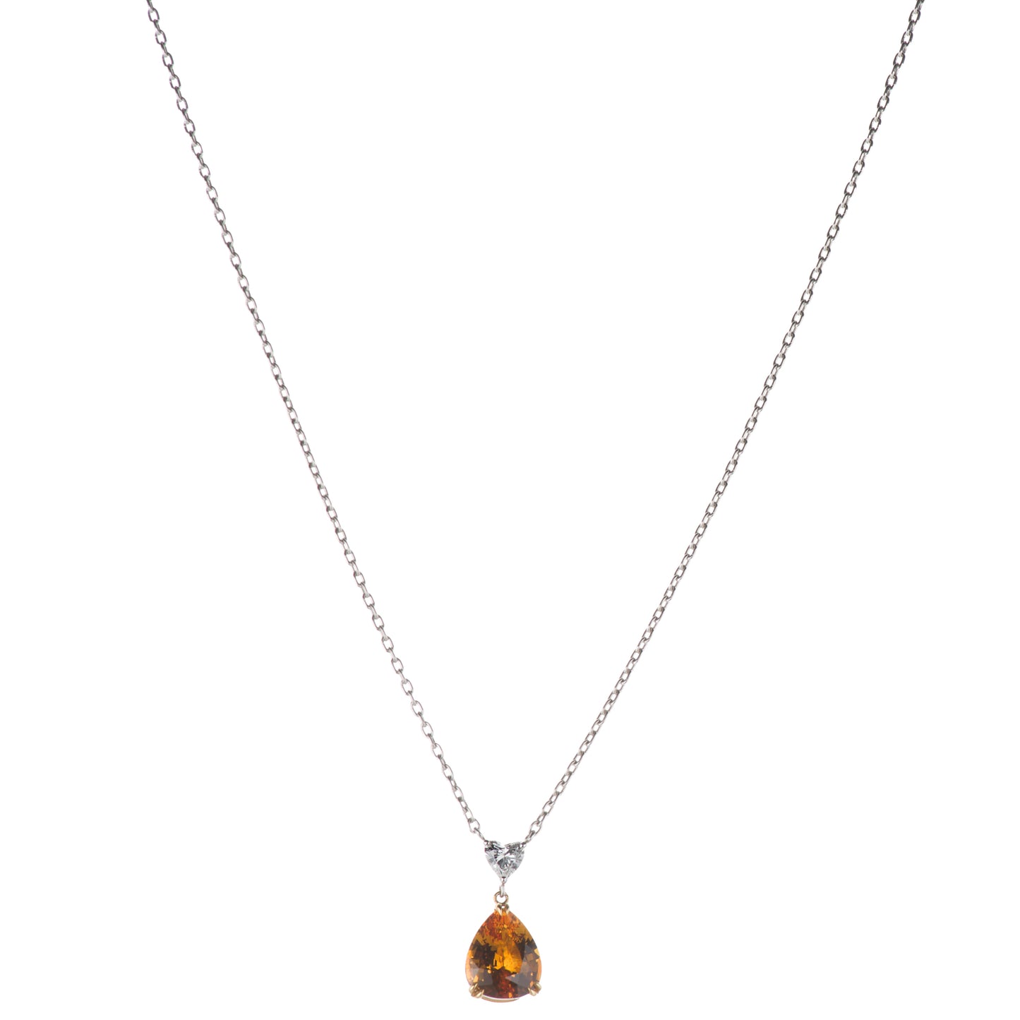 4ct イエローサファイアプラチナペンダント(YS:4.05ct D:0.32 Pt900/K18)