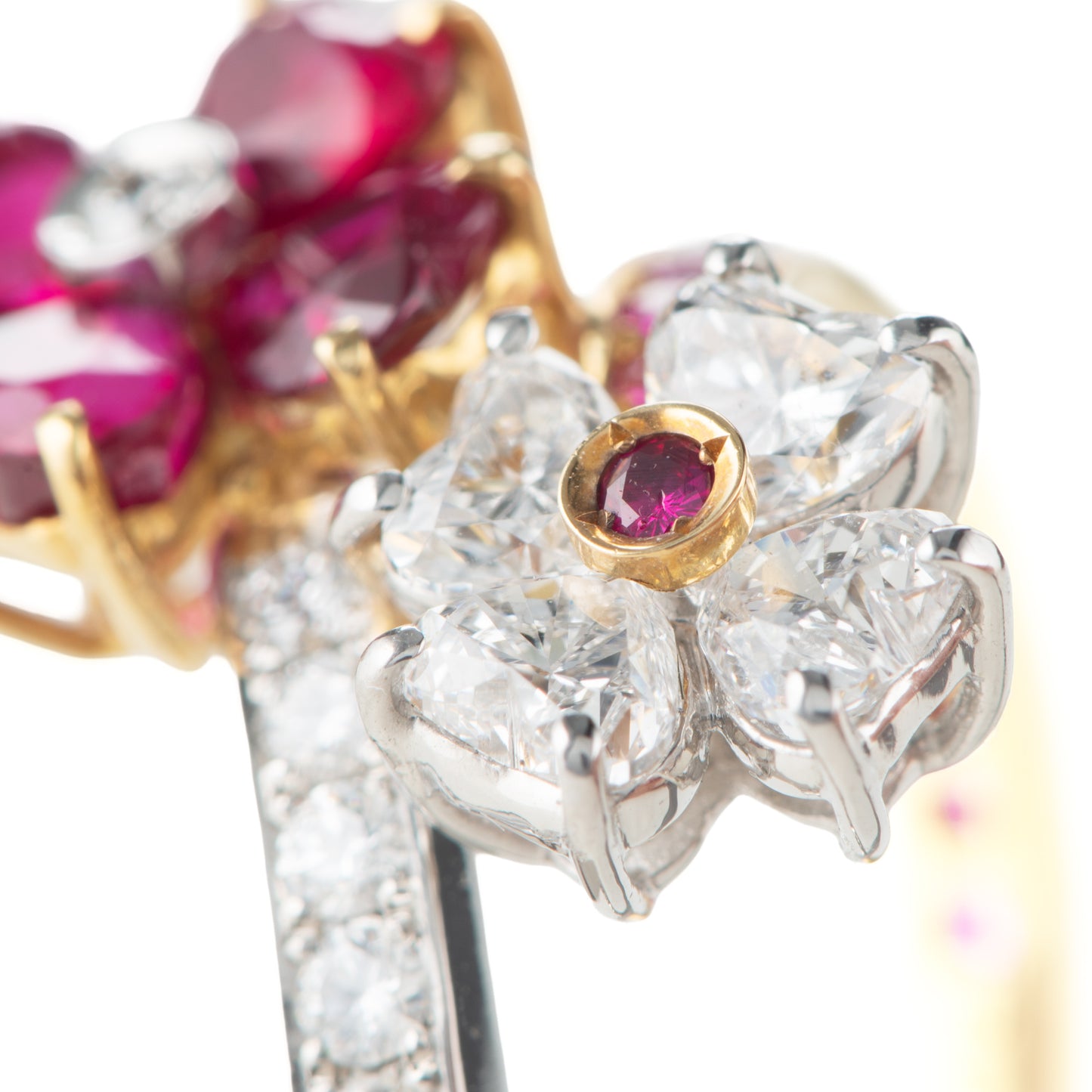 ルビープラチナイエローゴールドリングPt900/K18YG R:2.19ct D:1.09ct