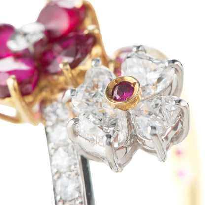 ルビープラチナイエローゴールドリングPt900/K18YG R:2.19ct D:1.09ct