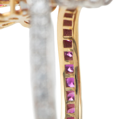 ルビープラチナイエローゴールドリングPt900/K18YG R:2.19ct D:1.09ct