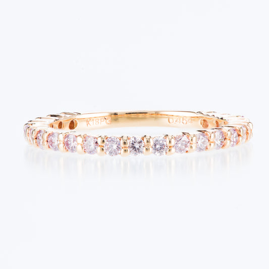 1.9mm アーガイルピンクダイヤモンド ハーフエタニティリング K18ピンクゴールド (0.45ct K18PG)