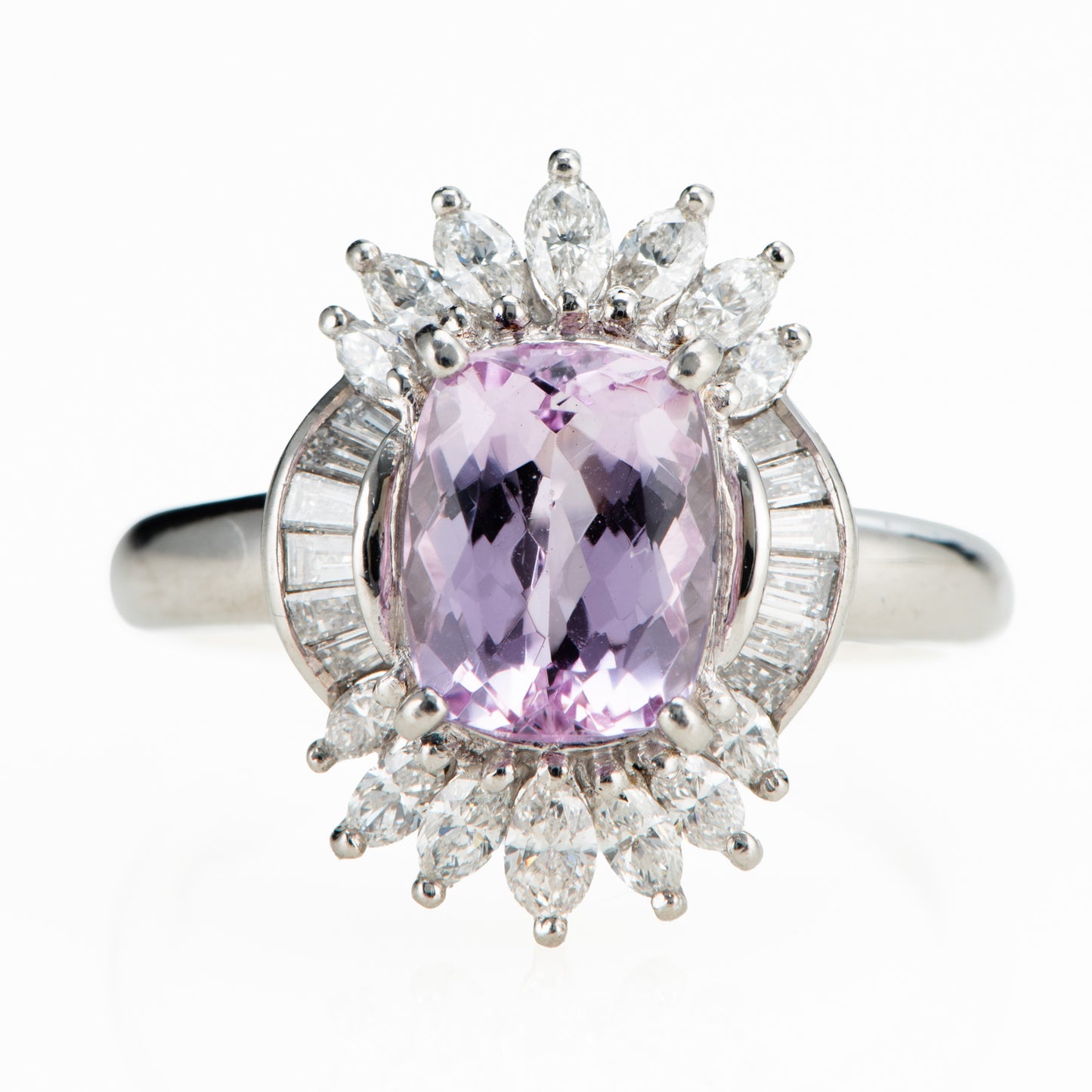 ピンクトパーズプラチナ製リング To: 2.73ct D:0.75ct Pt900