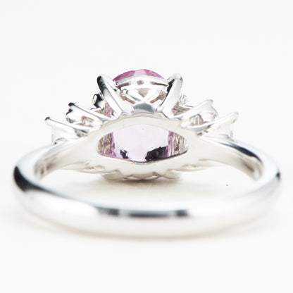 ピンクトパーズプラチナリング To: 1.76ct D:0.48ct Pt900