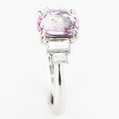 ピンクトパーズプラチナリング To: 1.76ct D:0.48ct Pt900