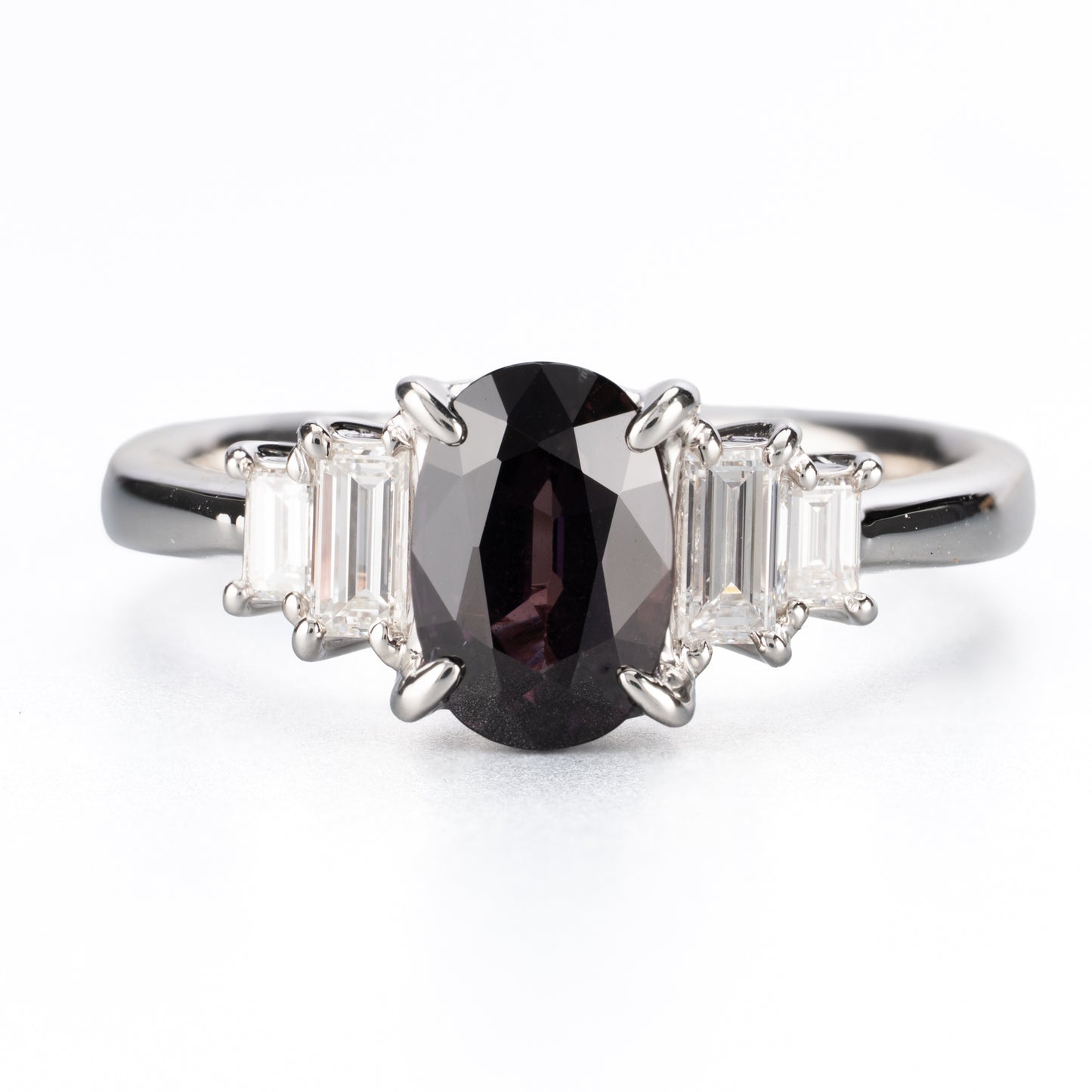Pt900 タンザニア産 非加熱ブラウニッシュパープルサファイア 1.63ct ダイヤモンド 0.38ct リング（GIA鑑別付）
