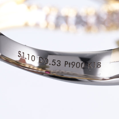 ZUISHO｜Pt900/K18YG タイ産 ピンクサファイア 1.10ct ダイヤモンド 0.58ct リング（GIA鑑別付）