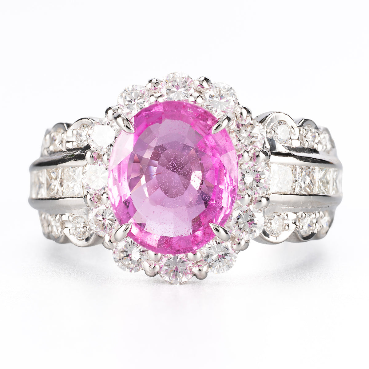 ZUISHO｜Pt900 マダガスカル産 ピンクサファイア 2.89ct ダイヤモンド 