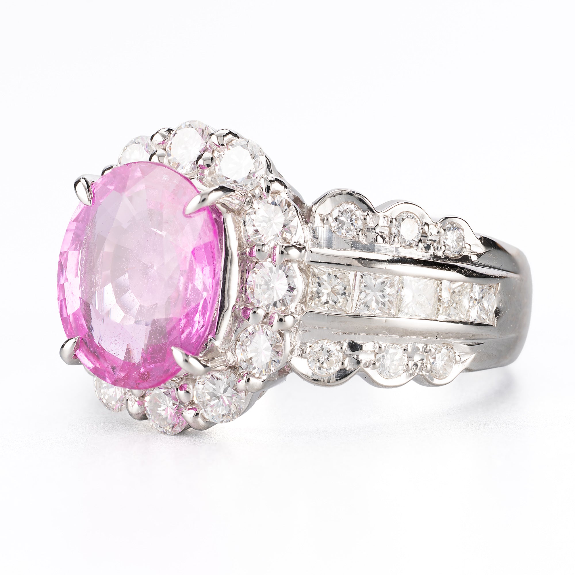 ZUISHO｜Pt900 マダガスカル産 ピンクサファイア 2.89ct ダイヤモンド