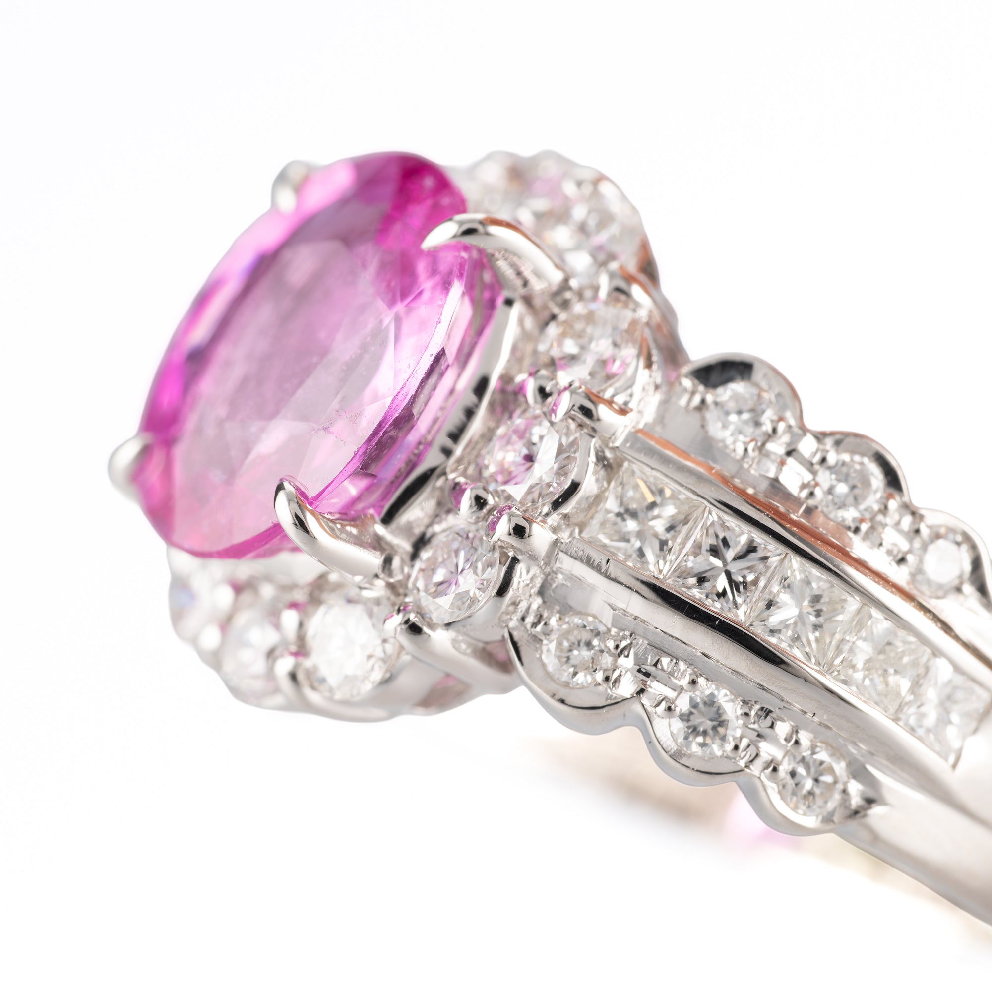 ZUISHO｜Pt900 マダガスカル産 ピンクサファイア 2.89ct ダイヤモンド