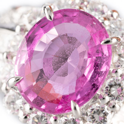 ZUISHO｜Pt900 マダガスカル産 ピンクサファイア 2.89ct ダイヤモンド 1.25ct リング（GIA鑑別付）