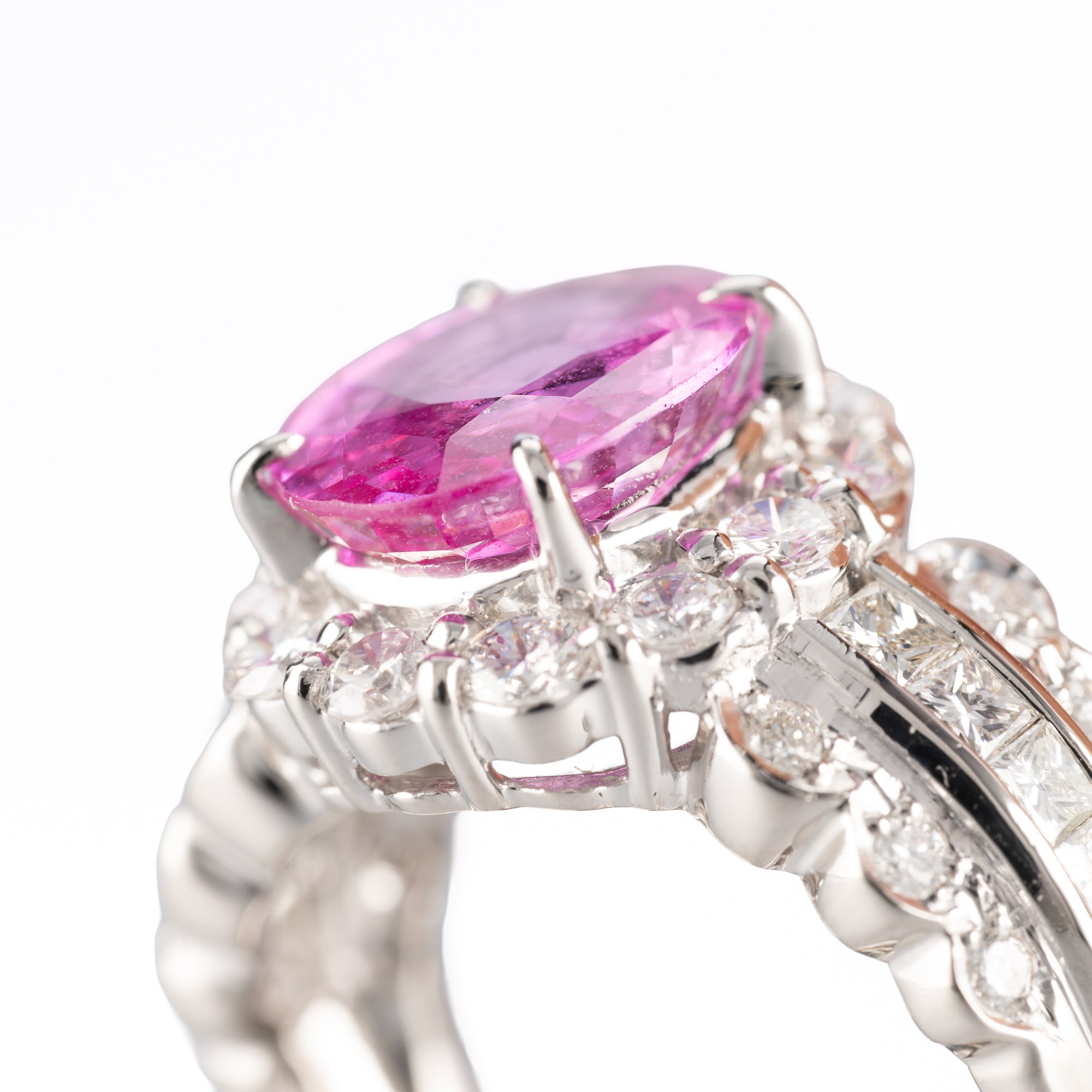 ZUISHO｜Pt900 マダガスカル産 ピンクサファイア 2.89ct ダイヤモンド