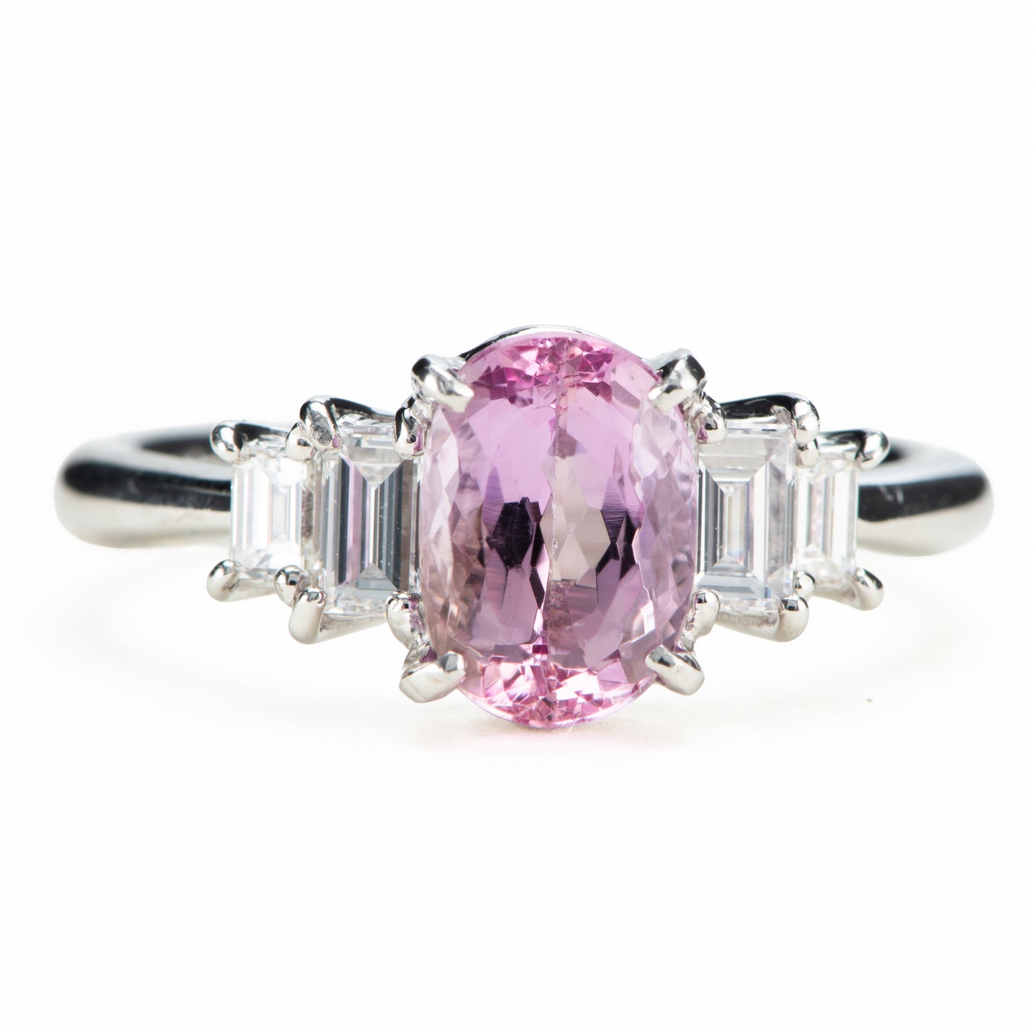 ピンクトパーズプラチナリング To: 1.66ct D:0.41ct Pt900