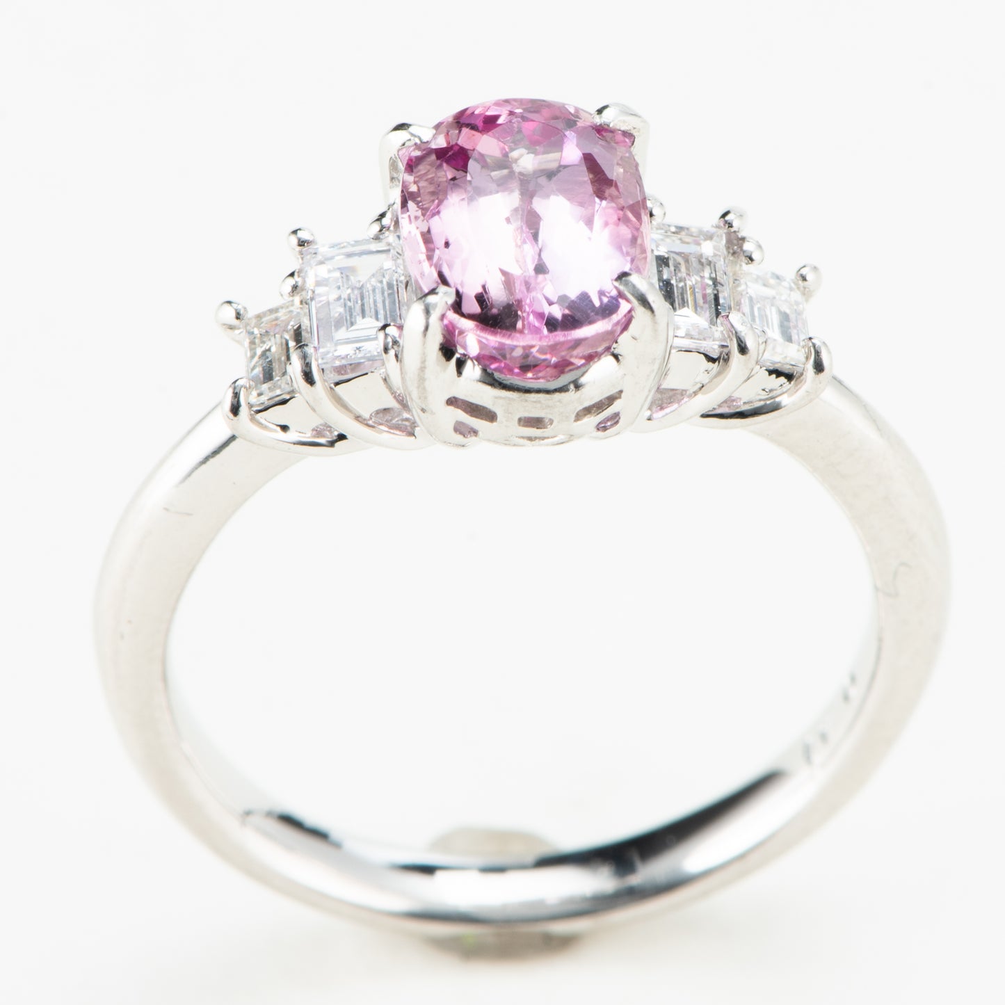 ピンクトパーズプラチナリング To: 1.66ct D:0.41ct Pt900