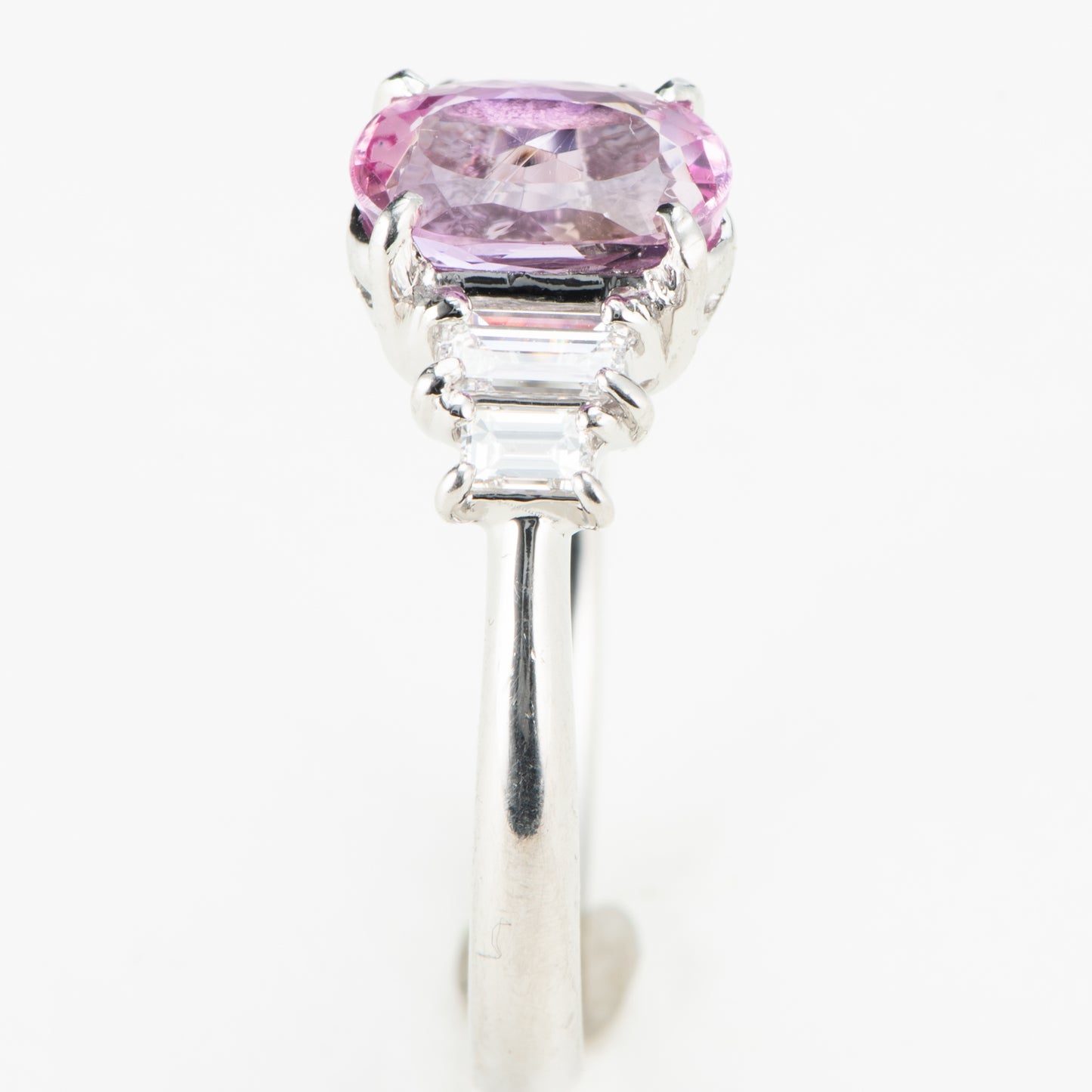 ピンクトパーズプラチナリング To: 1.66ct D:0.41ct Pt900