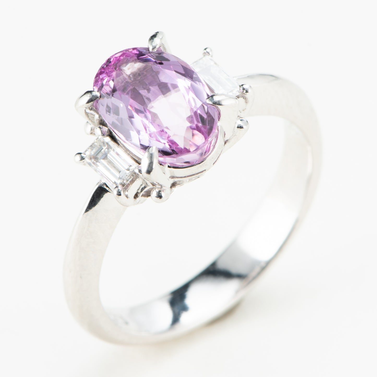 2ct ピンクトパーズプラチナ製リング To: 2.12ct D:0.28ct Pt900