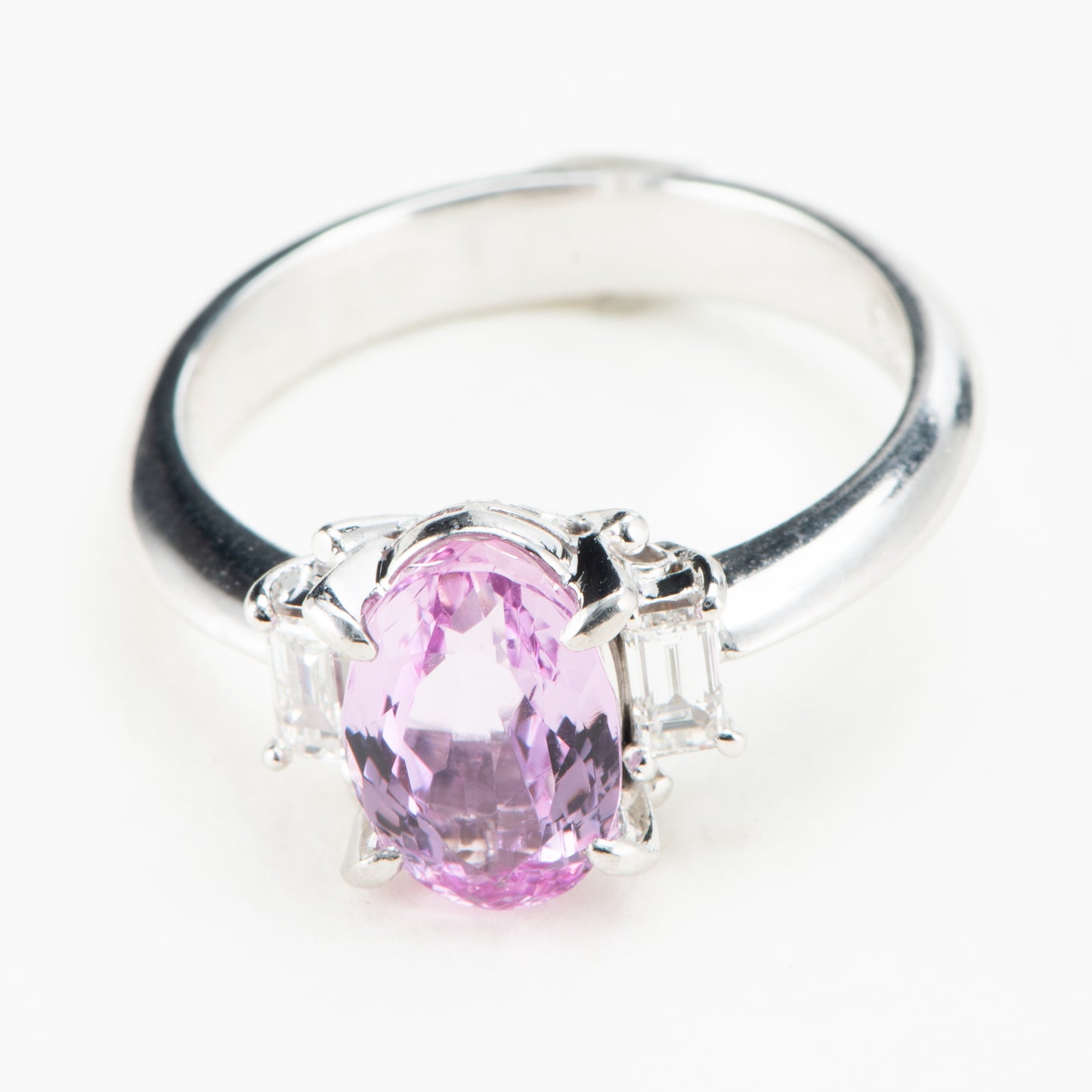 2ct ピンクトパーズプラチナ製リング To: 2.12ct D:0.28ct Pt900