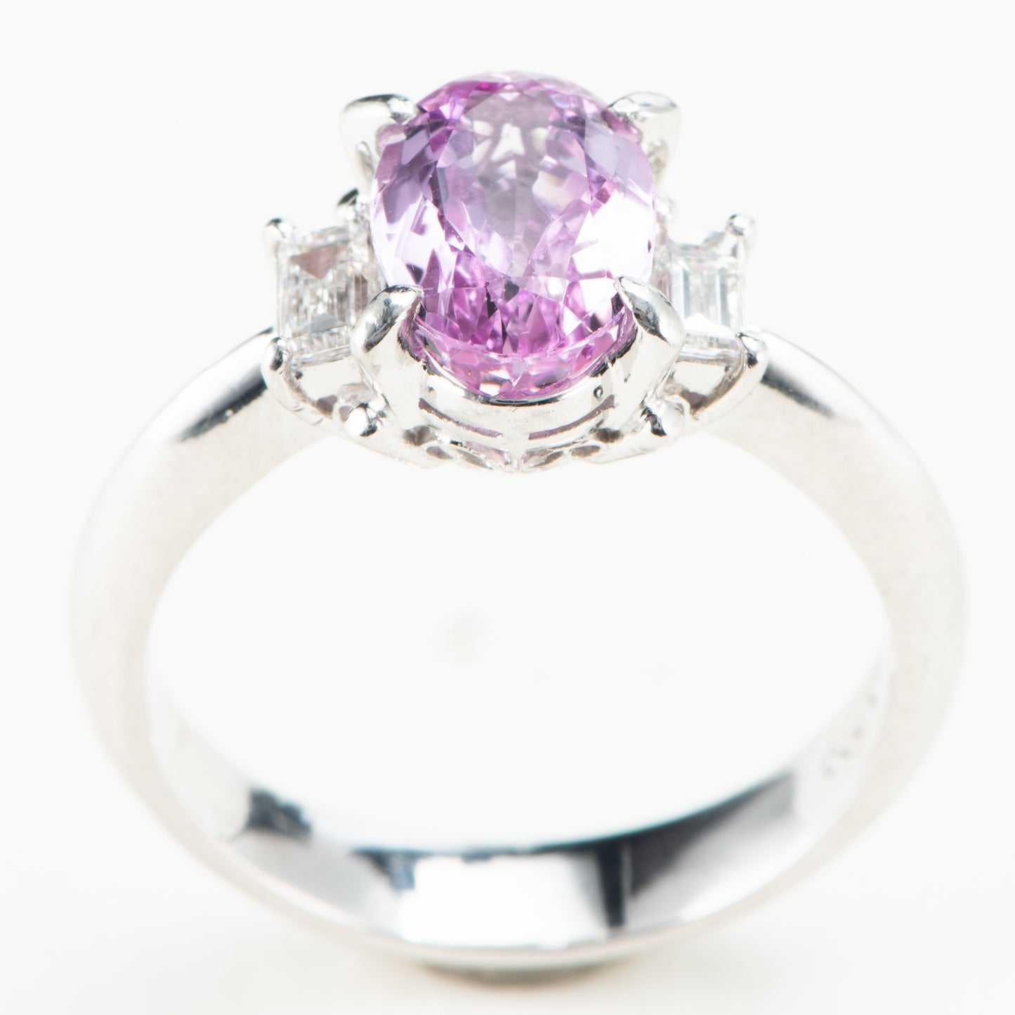 2ct ピンクトパーズプラチナ製リング To: 2.12ct D:0.28ct Pt900