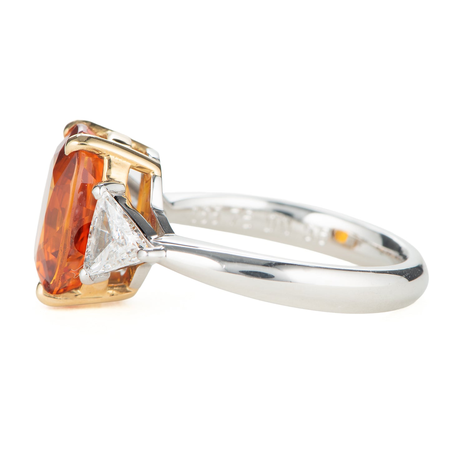 スリランカ産オレンジサファイア Pt950/K18YG OS:5.75ct D:0.56ct