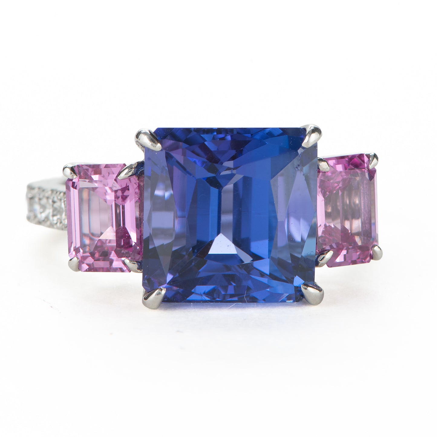 6ct タンザナイトｘピンクサファイアxダイヤモンドプラチナ製リング T:6.00ct PS:1.62 D:0.41ct Pt950
