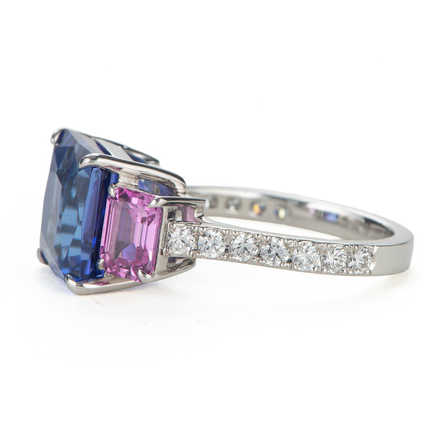 6ct タンザナイトｘピンクサファイアxダイヤモンドプラチナ製リング T:6.00ct PS:1.62 D:0.41ct Pt950