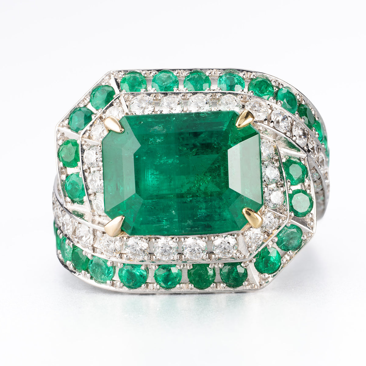 5ct コロンビア産エメラルドプラチナリング GIAレポート(E:5.43ct 