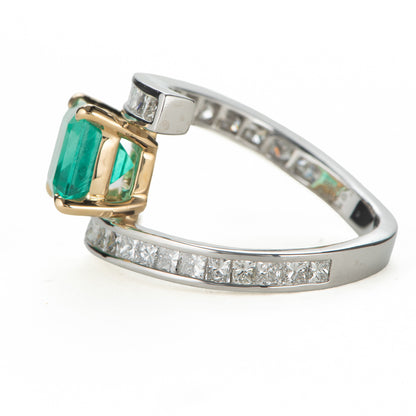 2.61ct コロンビア産エメラルドxダイヤモンド プラチナ製リング E:2.61ct D:1.10ct Pt950/K18YG GIA