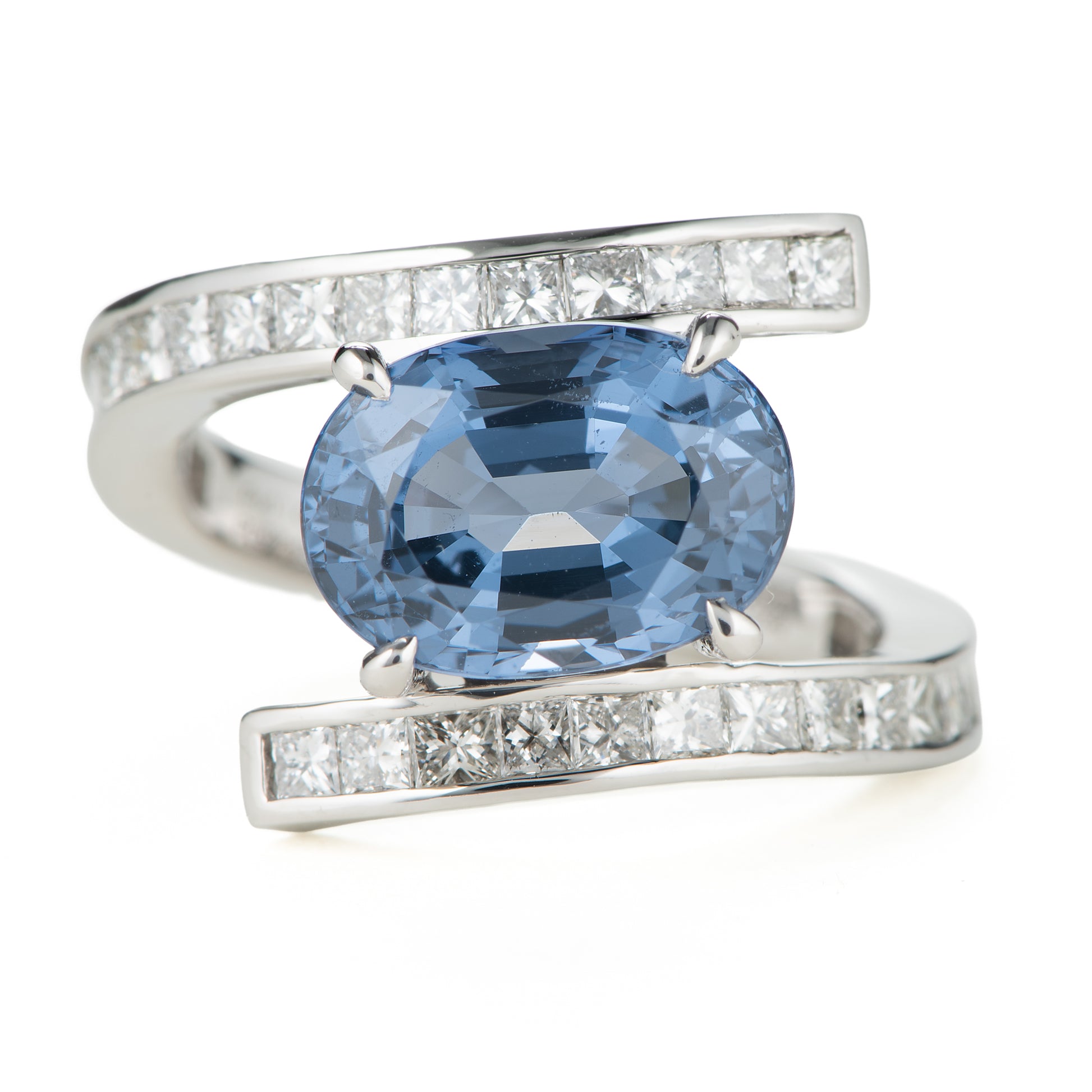 4.60ct バイオレティッシュブルースピネルxダイヤモンドプラチナ製リング SP:4.60ct D:1.09ct Pt950 GIA