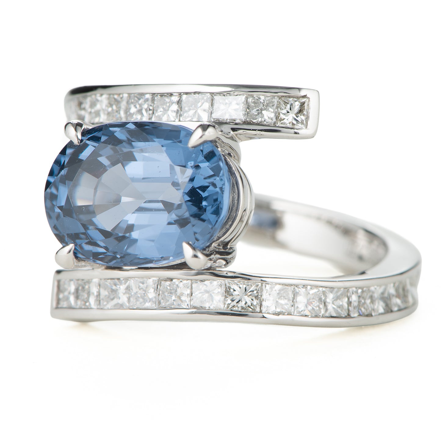 4.60ct バイオレティッシュブルースピネルxダイヤモンドプラチナ製リング SP:4.60ct D:1.09ct Pt950 GIA