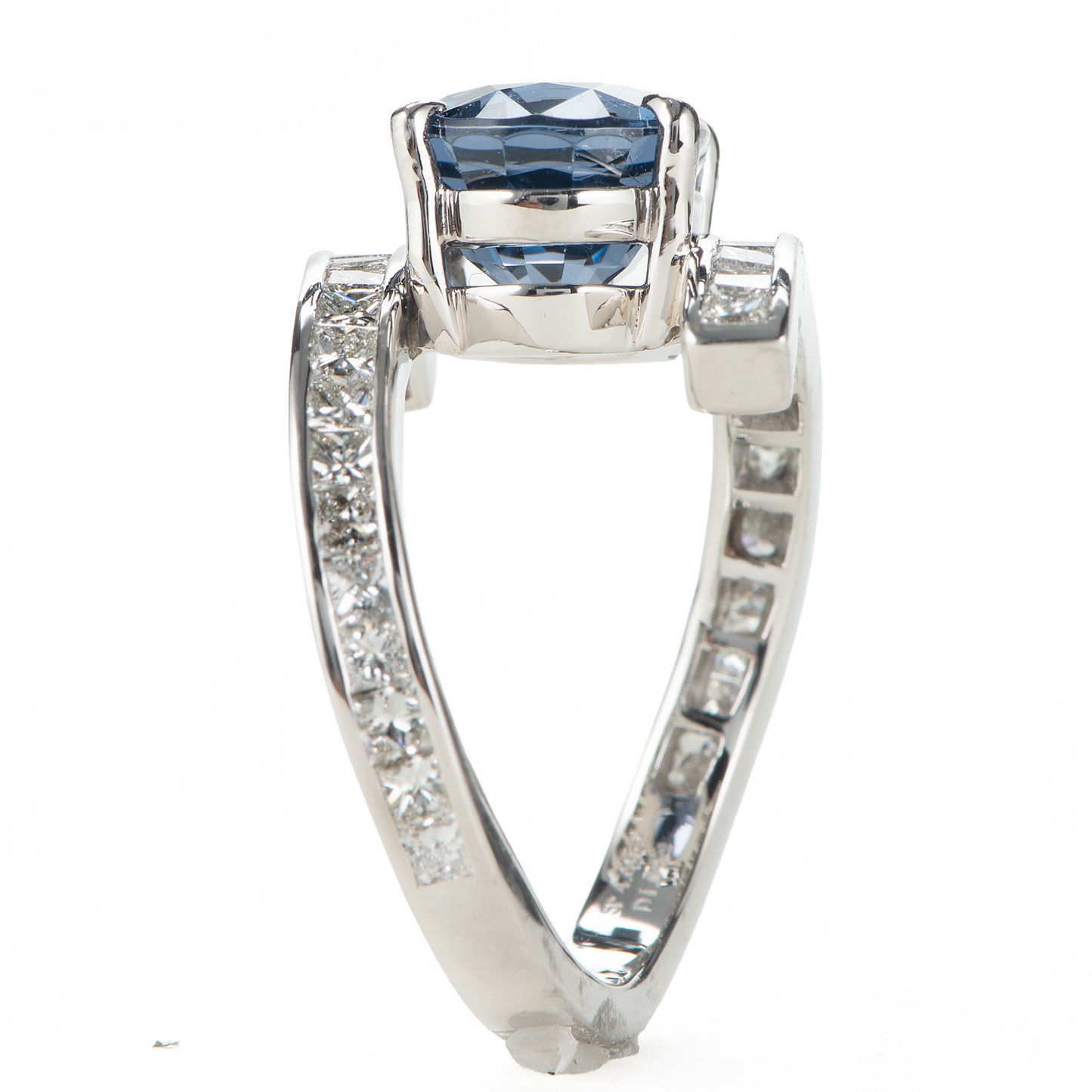 4.60ct バイオレティッシュブルースピネルxダイヤモンドプラチナ製リング SP:4.60ct D:1.09ct Pt950 GIA