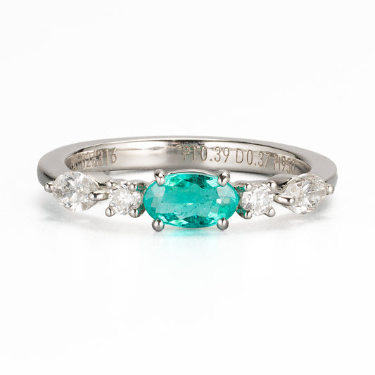 ZUISHO | ブラジル産 パライバトルマリン 0.39ct GIAレポート付  プラチナ950 リング ダイヤモンド 0.37ct F+ VS+