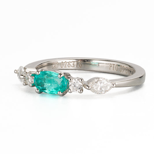ZUISHO | ブラジル産 パライバトルマリン 0.39ct GIAレポート付  プラチナ950 リング ダイヤモンド 0.37ct F+ VS+