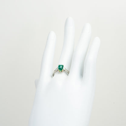 0.92ct コロンビア産エメラルドxダイヤモンド プラチナ製リング E:0.92ct D:0.24ct Pt950/K18YG GIA