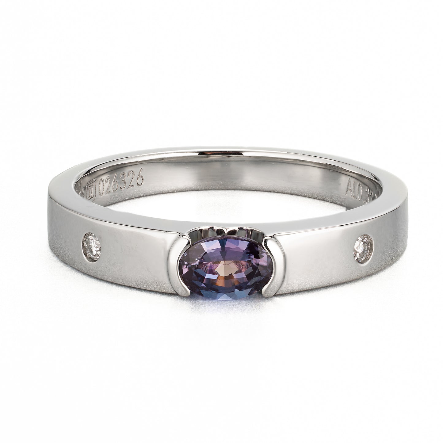 ZUISHO｜Pt950 GIA鑑別付 ブラジル産 アレキサンドライト 0.32ct ダイヤモンド0.03ct プラチナ製リング GIAレポート付き