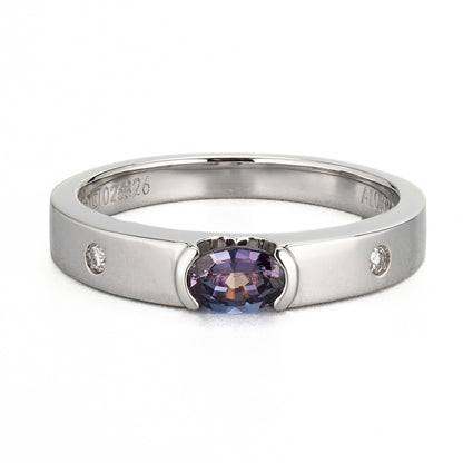 ZUISHO｜Pt950 GIA鑑別付 ブラジル産 アレキサンドライト 0.32ct ダイヤモンド0.03ct プラチナ製リング GIAレポート付き