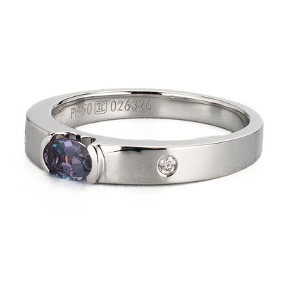 ZUISHO｜Pt950 GIA鑑別付 ブラジル産 アレキサンドライト 0.32ct ダイヤモンド0.03ct プラチナ製リング GIAレポート付き