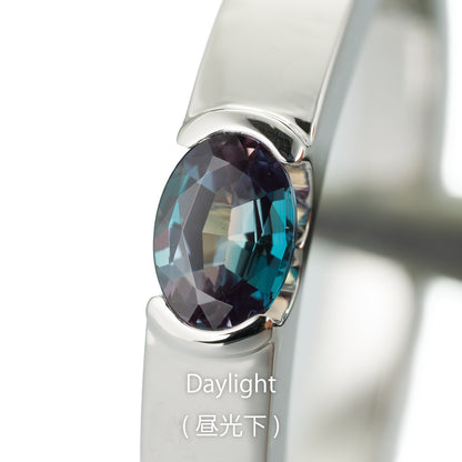 ZUISHO｜Pt950 GIA鑑別付 ブラジル産 アレキサンドライト 0.32ct ダイヤモンド0.03ct プラチナ製リング GIAレポート付き