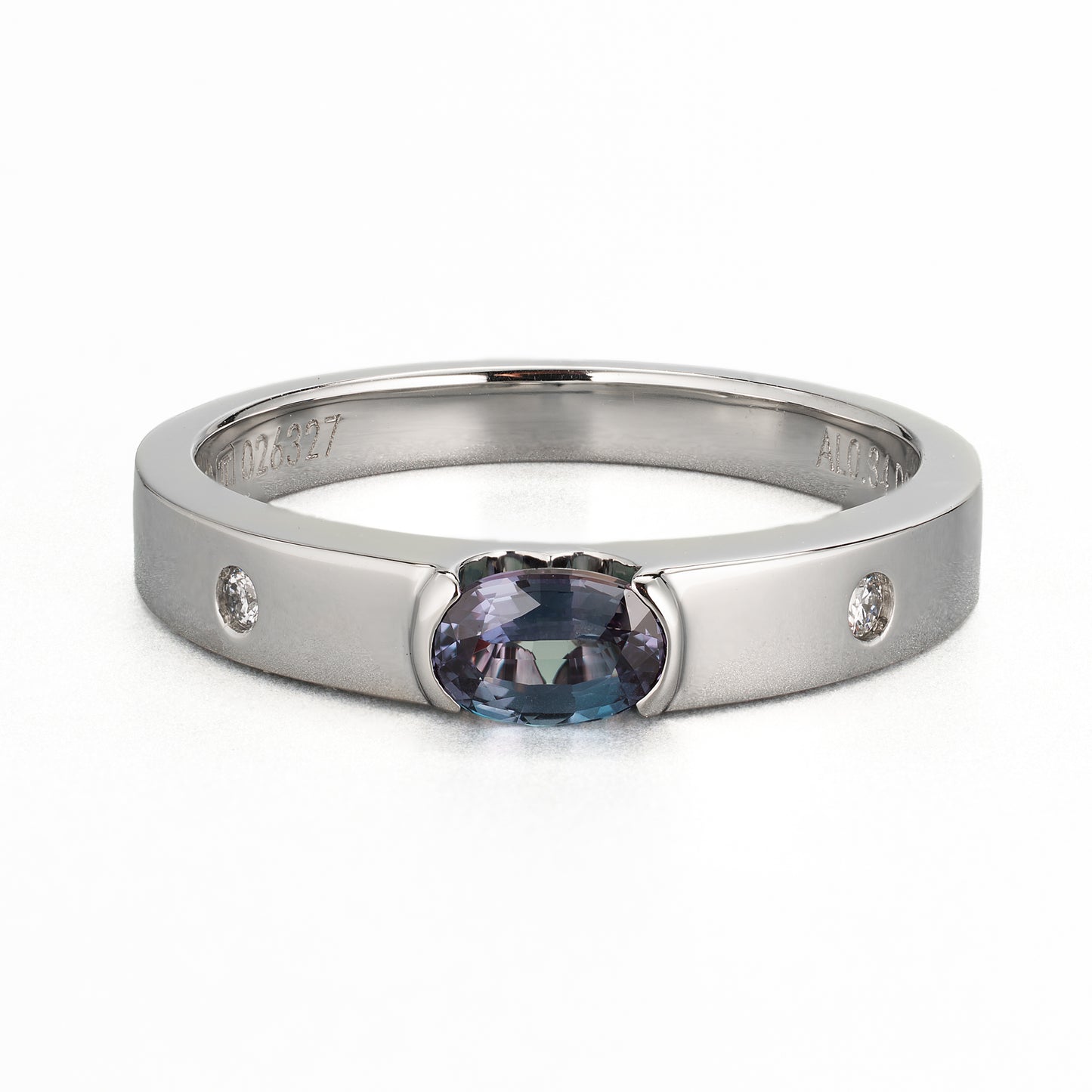ZUISHO｜Pt950 GIA鑑別付 ブラジル産 アレキサンドライト 0.34ct ダイヤモンド0.02ct プラチナ製リング GIAレポート付き