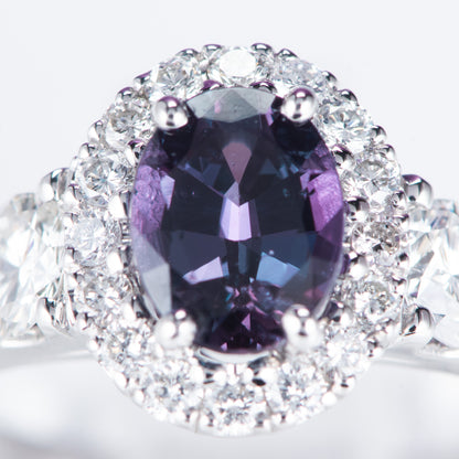 0.88ct アレキサンドライトダイヤモンドリング Al 0.88ct D1.19ct Pt950 プラチナ製