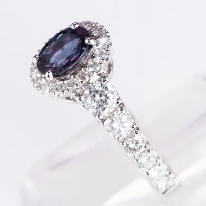 0.88ct アレキサンドライトダイヤモンドリング Al 0.88ct D1.19ct Pt950 プラチナ製