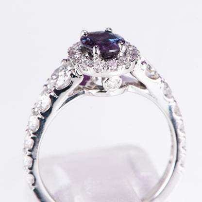 0.88ct アレキサンドライトダイヤモンドリング Al 0.88ct D1.19ct Pt950 プラチナ製